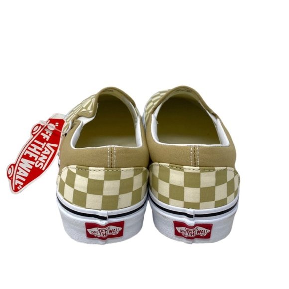 VANS Classic Slip On Shoes Check Taupe Women's Canvas Size Sneakers VN0A5AO8YUU - Picture 9 of 10
